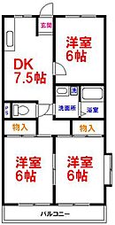 メゾン88 1階3DKの間取り