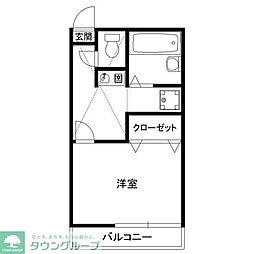 ハイツ市川 2階ワンルームの間取り