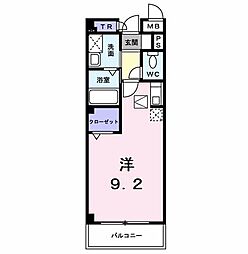 多摩都市モノレール 桜街道駅 徒歩6分の賃貸マンション 1階ワンルームの間取り