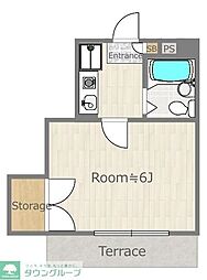 グラース久米川 1階1Kの間取り