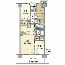 オハナ萩山 2SLDKの間取図画像