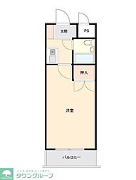 カエサル花小金井 1Kの間取図画像