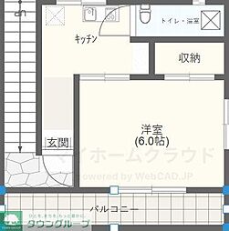 栗原ビル 1Kの間取図画像