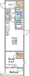 リブリ・東村山 1LDKの間取図画像