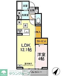 ヴィラージュ 1LDKの間取図画像