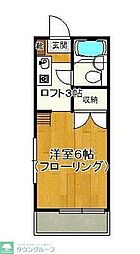 メグハイム 1Kの間取図画像