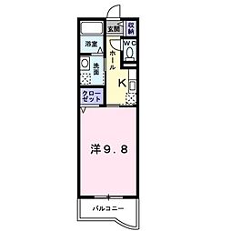 プロスペリタ 1Kの間取図画像