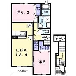 ポラリス 2LDKの間取図画像