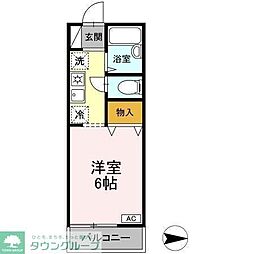 グリーンピポット第2 ワンルームの間取図画像