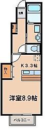 モンブラン ワンルームの間取図画像