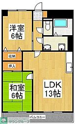 サン・グリーンハイツ 2LDKの間取図画像