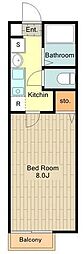 エスペランサ2 1Kの間取図画像