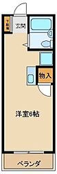 ハイムアリアス ワンルームの間取図画像