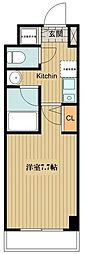 第七千代鶴ビル 1Kの間取図画像