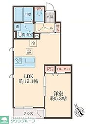 ミューク昭島 2LDKの間取図画像
