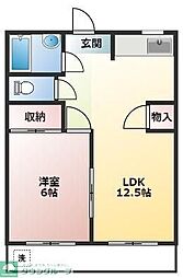 サンパークハイツ 1LDKの間取図画像