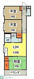 ラフォーレ武蔵野 3LDKの間取図画像