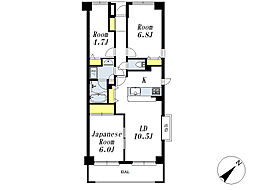 ウェルコート市川 3LDKの間取図画像