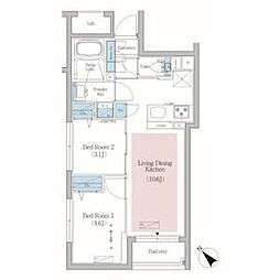 都営三田線 春日駅 徒歩11分の賃貸マンション 2階2LDKの間取り
