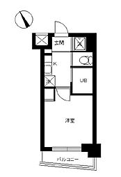 東京メトロ南北線 後楽園駅 徒歩11分の賃貸マンション 10階1Kの間取り