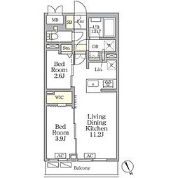 都営三田線 春日駅 徒歩7分の賃貸マンション 1階2LDKの間取り