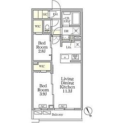 都営三田線 春日駅 徒歩7分の賃貸マンション 1階2LDKの間取り