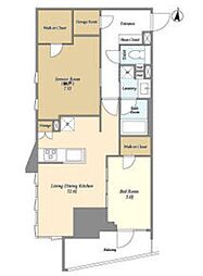 東京メトロ千代田線 千駄木駅 徒歩6分の賃貸マンション 5階1SLDKの間取り