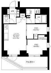 東京メトロ丸ノ内線 四谷三丁目駅 徒歩6分の賃貸マンション 2階2LDKの間取り