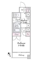 東京メトロ有楽町線 飯田橋駅 徒歩2分の賃貸マンション 3階1Kの間取り
