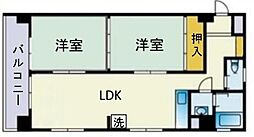 都営新宿線 曙橋駅 徒歩6分の賃貸マンション 3階2LDKの間取り