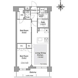 東京メトロ有楽町線 護国寺駅 徒歩4分の賃貸マンション 3階2LDKの間取り