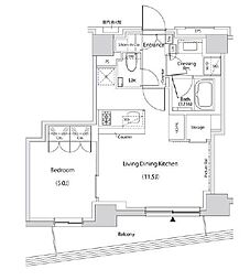 東京メトロ有楽町線 護国寺駅 徒歩9分の賃貸マンション 9階1LDKの間取り