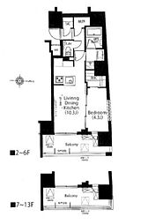 東京メトロ丸ノ内線 四谷三丁目駅 徒歩3分の賃貸マンション 2階1LDKの間取り