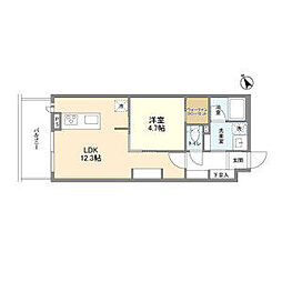 東京メトロ有楽町線 江戸川橋駅 徒歩13分の賃貸マンション 3階1LDKの間取り