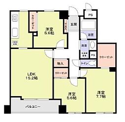 東京メトロ丸ノ内線 茗荷谷駅 徒歩8分の賃貸マンション 3階3LDKの間取り