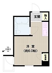 都営大江戸線 本郷三丁目駅 徒歩12分の賃貸マンション 3階ワンルームの間取り