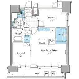 東京メトロ丸ノ内線 本郷三丁目駅 徒歩6分の賃貸マンション 11階2LDKの間取り