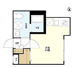 東京メトロ有楽町線 江戸川橋駅 徒歩4分の賃貸マンション 1階ワンルームの間取り