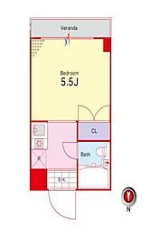 東京メトロ南北線 東大前駅 徒歩7分の賃貸マンション 3階1Kの間取り