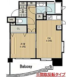 東京メトロ丸ノ内線 四谷三丁目駅 徒歩2分の賃貸マンション 6階1DKの間取り