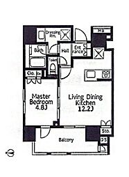 東京メトロ半蔵門線 神保町駅 徒歩3分の賃貸マンション 12階1LDKの間取り