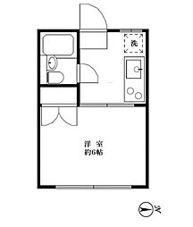 東京メトロ丸ノ内線 四谷三丁目駅 徒歩6分の賃貸マンション 2階1Kの間取り