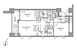 JR総武線 水道橋駅 徒歩5分の賃貸マンション 12階2LDKの間取り