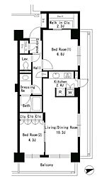 東京メトロ有楽町線 江戸川橋駅 徒歩5分の賃貸マンション 1階2LDKの間取り