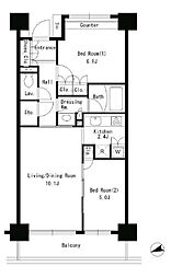 東京メトロ有楽町線 江戸川橋駅 徒歩5分の賃貸マンション 1階2LDKの間取り