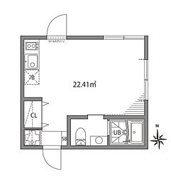 グランエッグス四谷S 3階ワンルームの間取り