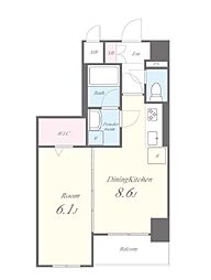 東京メトロ丸ノ内線 御茶ノ水駅 徒歩7分の賃貸マンション 5階1DKの間取り