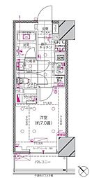 東京メトロ千代田線 赤坂駅 徒歩3分の賃貸マンション 2階1Kの間取り