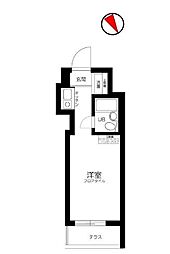 東京メトロ南北線 東大前駅 徒歩5分の賃貸マンション 1階ワンルームの間取り