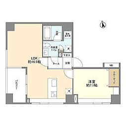 東京メトロ千代田線 大手町駅 徒歩6分の賃貸マンション 11階1LDKの間取り